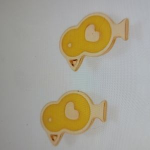 Gold kid's baby chick earrings